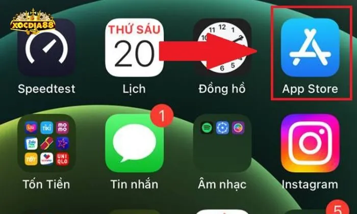 Vào App Store để tải ứng dụng xocdia88 về máy